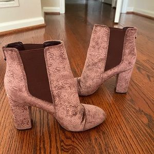 Sam Edelman pink velvet booties